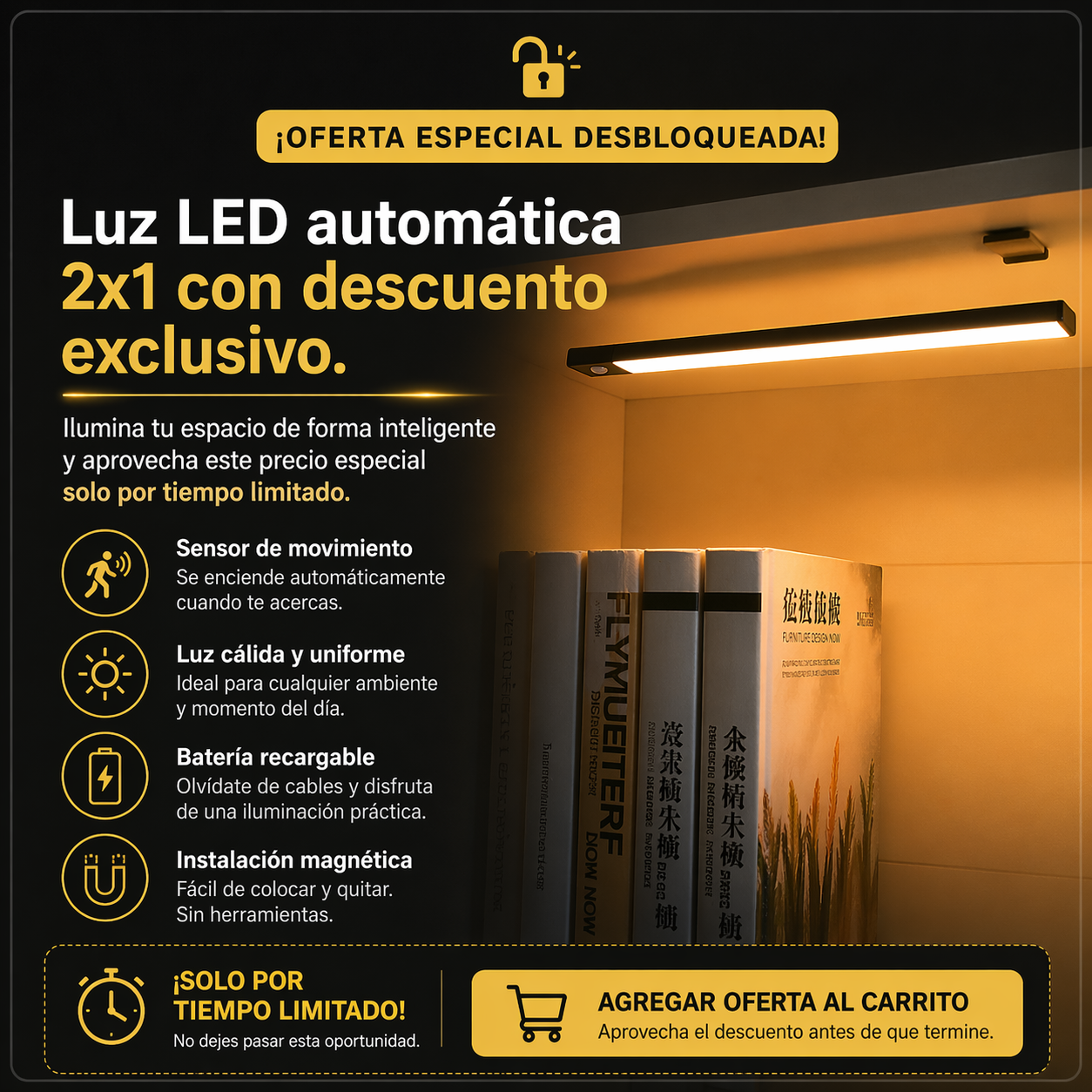 LUZ LED AUTOMATICO 2X1