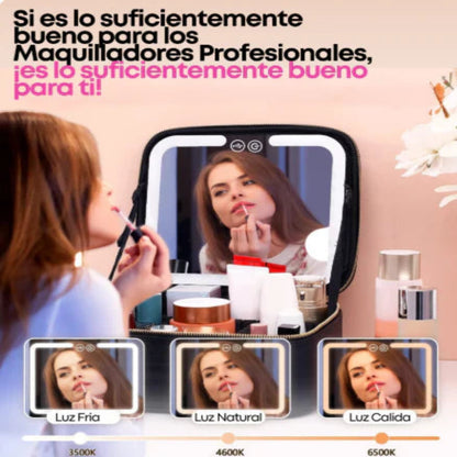 Neceser de Maquillaje con Espejo LED