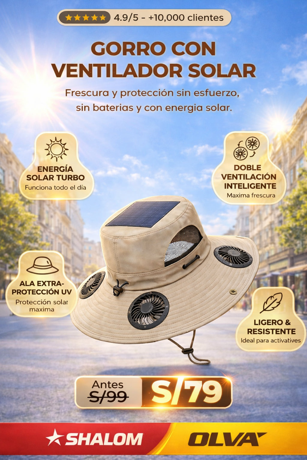 SOMBRERO CON DOBLE VENTILADOR ®
