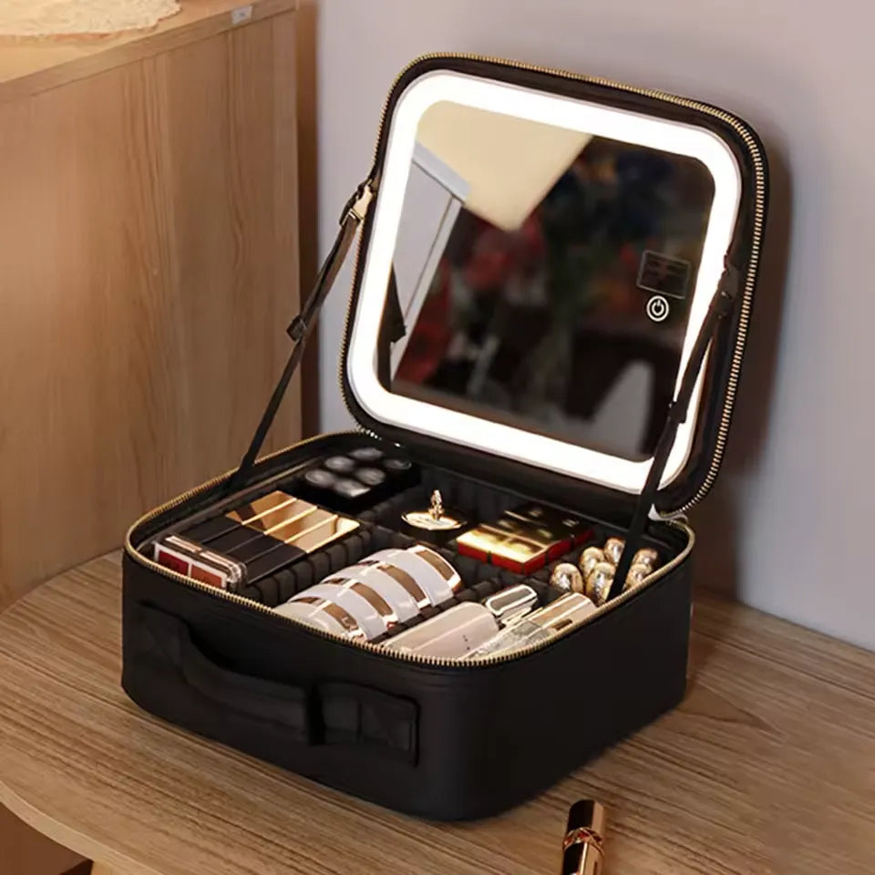 Neceser de Maquillaje con Espejo LED