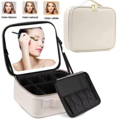 Neceser de Maquillaje con Espejo LED